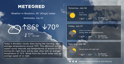 Prepárate con el pronóstico para los próximos 10 días más preciso para Brooklyn, NY. Consulta la temperatura máxima y mínima y la probabilidad de lluvia en The Weather Channel y Weather.com. 