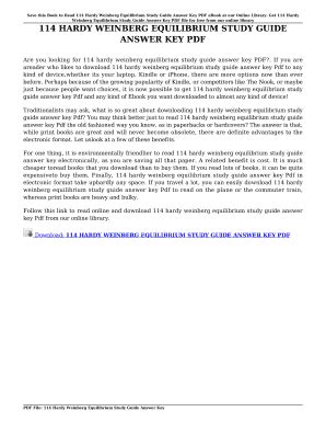 Read Online 114 Hardy Weinberg Equilibrium Study Guide Answer Key File Type Pdf 