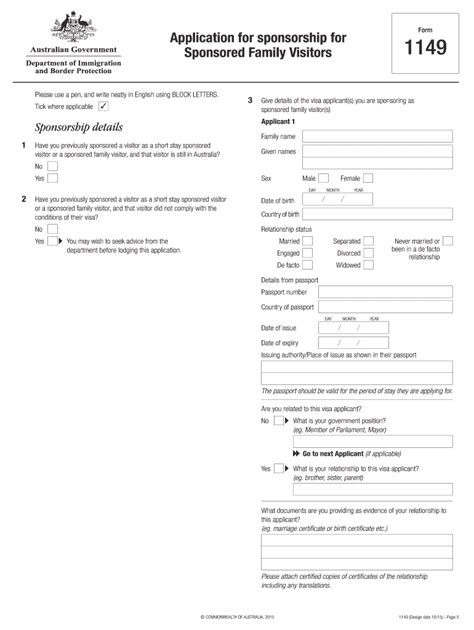 1149 Form Australia