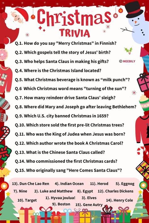 115 Christmas Trivia Questions And Answers Free Printable Christmas Trivia Worksheet - Christmas Trivia Worksheet