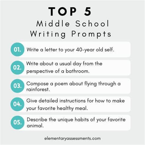115 Great Writing Prompts For Middle School Students Writing Exercises For Middle School - Writing Exercises For Middle School
