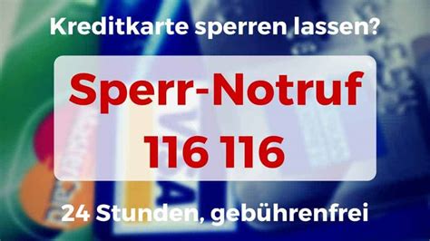 116 116 karte sperren