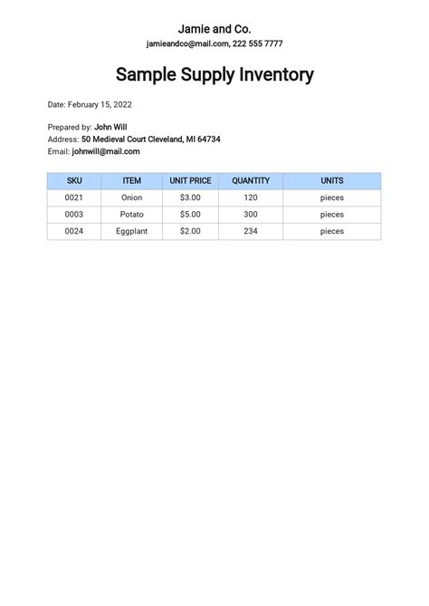 117+ FREE Inventory Templates Download in Word Google Docs Pages