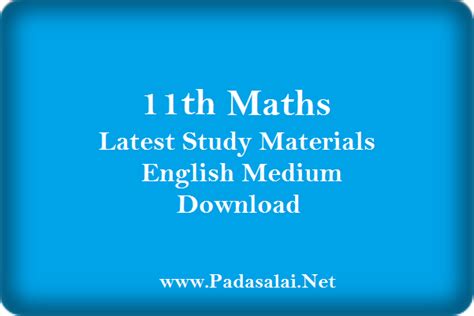 11th Maths Study Materials Padasalai