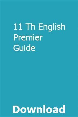 11th Std English Premier Guide Pdf
