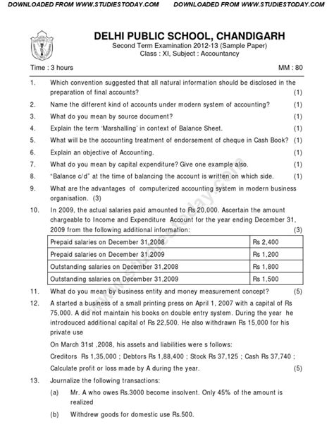 Read 11Th Question Paper 2013 
