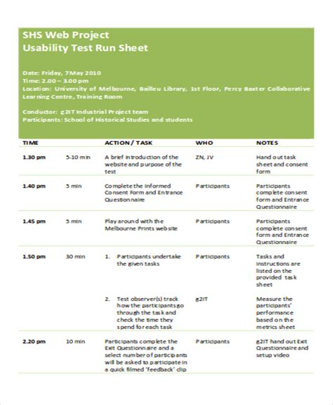 12+ Project Sheet Templates Free Samples, Examples Format Download