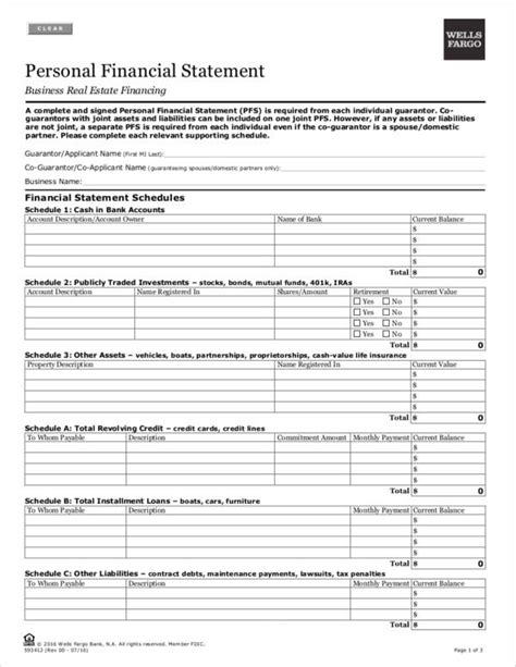 12+ Sample Personal Financial Statements Sample Templates