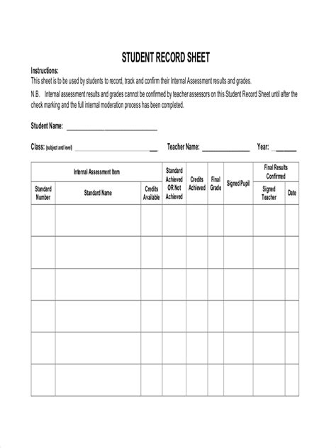 12+ Student Sheet Templates Free Samples, Examples Format Download