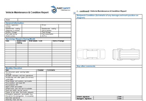 12+ Vehicle Condition Report Templates Word Excel Samples