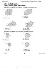 12 2 skills practice surface areas of prisms and cylinders