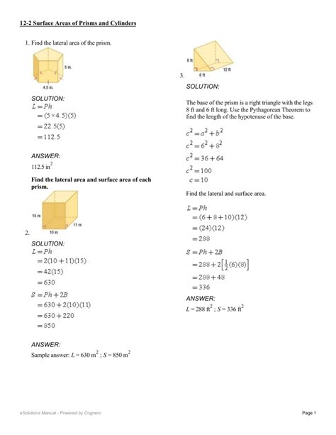 12 2 surface areas of prisms and cylinders