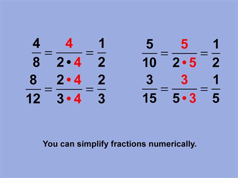 For example, if the fraction is 8 / 12 and GCF is 4 then the fraction will be 2 / 3. However, use of simplify fraction calculator is the best possible mean for this purpose. Also, you can use the best improper fractions to mixed numbers calculator to accurately determine the simplified whole number form of the improper fraction.. 