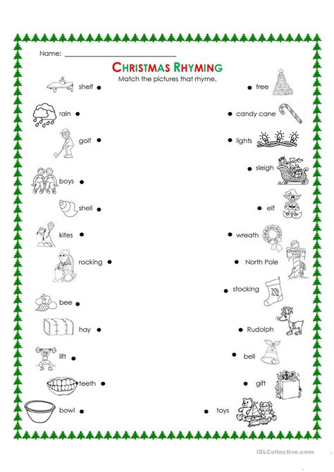 12 Best Images of Worksheets Christmas Rhyming For Kindergarten