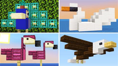 12 Bird Animal Builds you can do in Minecraft Java & Bedrock!