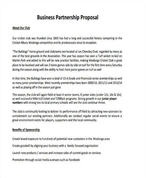 12 Business Partnership Proposal Examples In Pdf Ms Word Pages Google Docs Examples