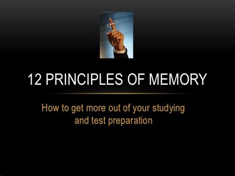 12 Definitions Of Memories: The 12 Principles Of Memory