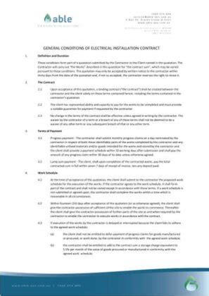 12 Electrical Contract Templates Format Samples In Pdf Docs