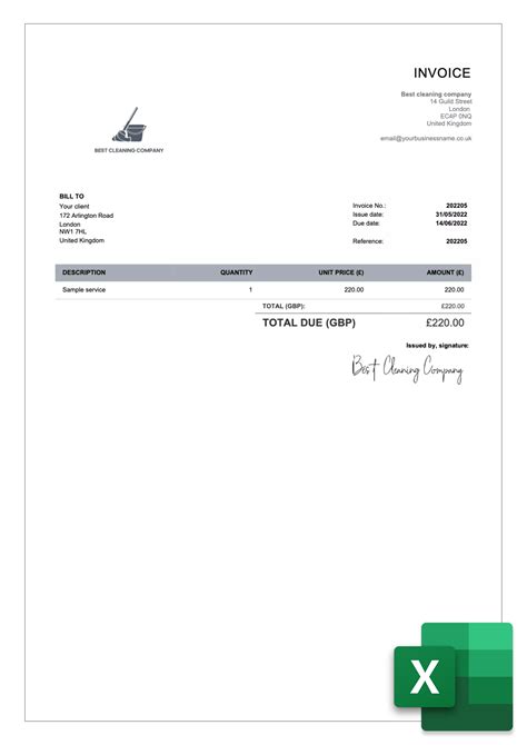 12 Free Invoice Template for Excel Excel Templates