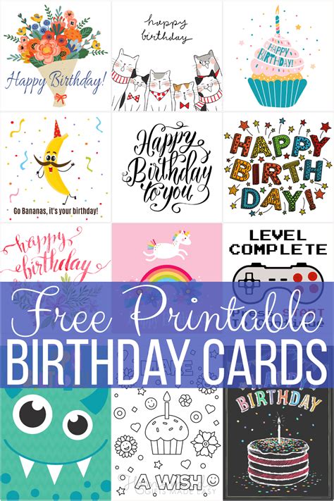 12 Free Printable Birthday Cards For Everyone