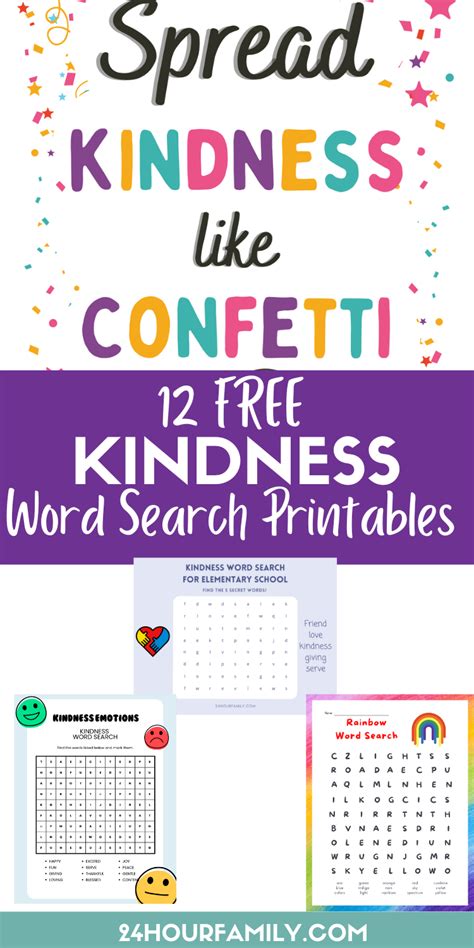 12 Free Word Search Kindness Printables