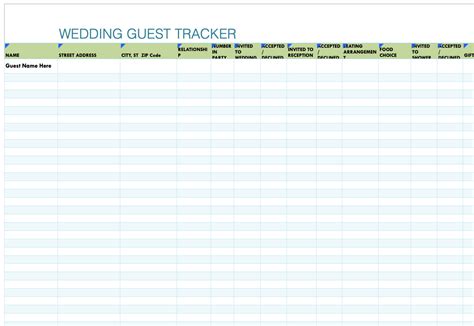 12 Guest List Excel Template Excel Templates