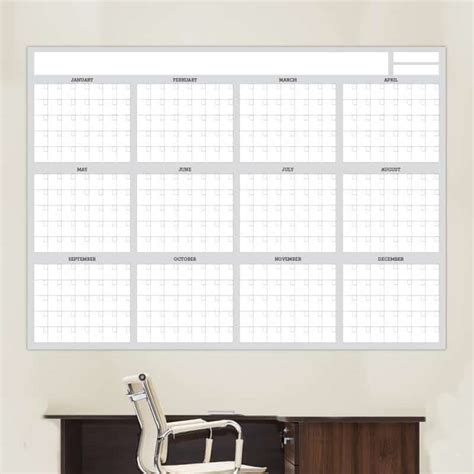 12 Month Wall Calendar Dry Erase