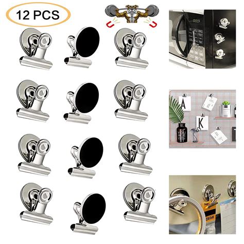 12 Pack Magnetic Clips Heavy Duty, Refrigerator Magnets Clip, Fridge …