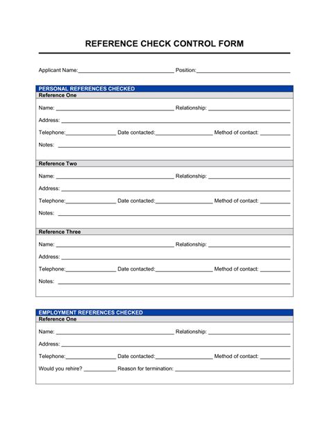 12 Reference Checking Forms Templates Pdf Doc Gambaran
