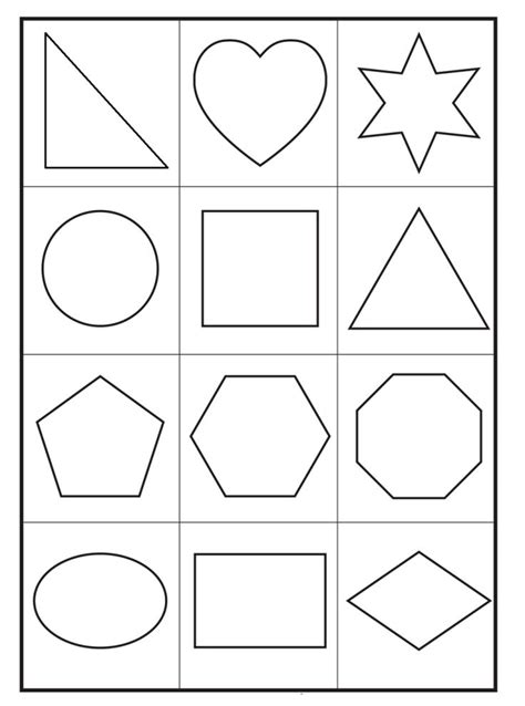 12 Shapes Coloring Pages! Shape coloring pages, Shape …