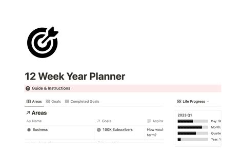 12 Week Year Weekly Performance Tracker Example Using Online