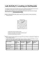 12 Earthquake Location Lab Answer Key