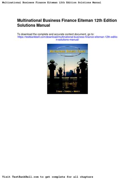 12 ed multinational business finance solutions manual 129459. - Documento de consulta : nova evangelizacao, promocao humana e cultura crista.