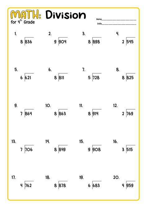 12 Fourth Grade Worksheets Division With Remainder Simple Division With Remainder - Simple Division With Remainder