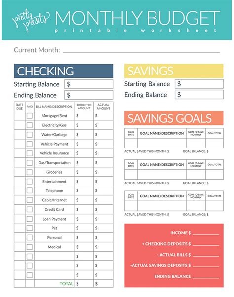 12 free printable budget worksheets and Google Sheets …