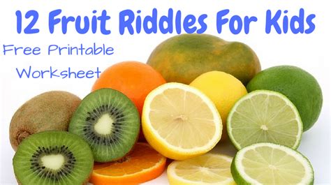 12 Fruit Riddles For Kids Fruit Riddles And Answers - Fruit Riddles And Answers