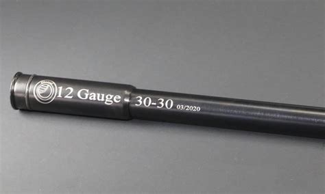 12 gauge to 30 30 adapter. This adapter gives your 12 Gauge single or double shot break open shotgun the ability to fire a 9MM bullet (standard 9mm Luger - 9x19). This adapter is precision machined from high quality stainless steel to the OD specifications of a 2 3/4 12GA shell. It will easily fit into your break open shotgun barrel and accept any 9mm Luger ammunition. 