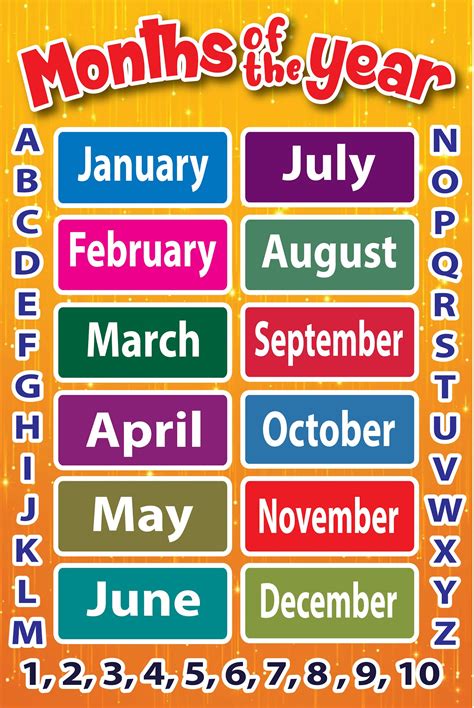 12 Months Of The Year What Are The August September October November December - August September October November December