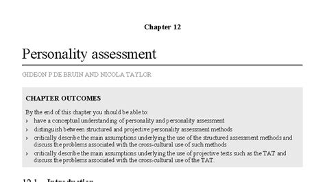12 Personality Assessment Methods