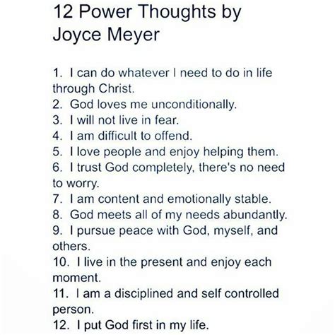 12 Power Thoughts Joyce Meyer
