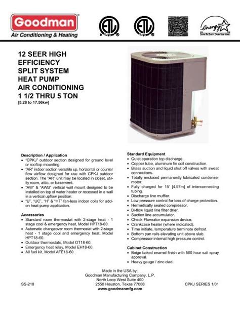 12 Seer High Efficiency Split System Air Conditioning 1