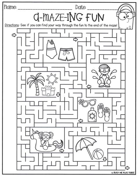 12 Summer Maze Worksheets Free Printable Cassie Smallwood Summer Worksheet For Kids - Summer Worksheet For Kids