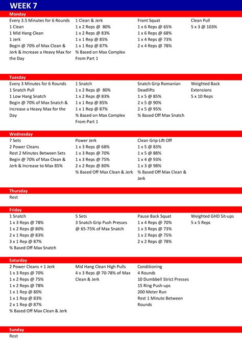 12 Week Olympic Weightlifting Program