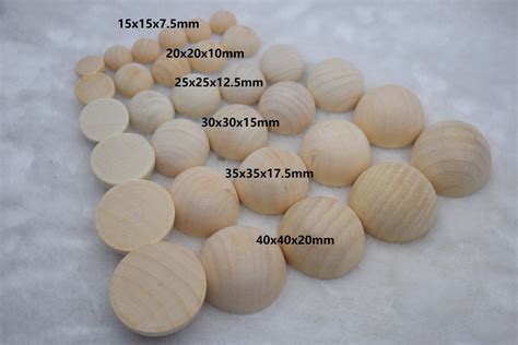 12-30mm Unfinished Cabochons Wood Balls Half Round …