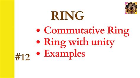 12. Ring || Ring with unity || Commutative ring || Examples of ring # ... - wintechmobiles.com