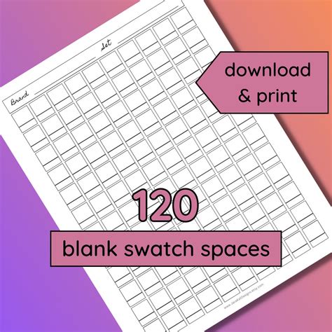 120 Blank Color Chart