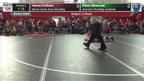 120 Hanna Errthum Mount Horeb Area Wrestling vs Ethan ... - YouTube