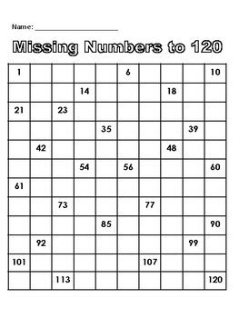 120 Chart Missing Numbers Printable Color By Number Color By Number 120 - Color By Number 120