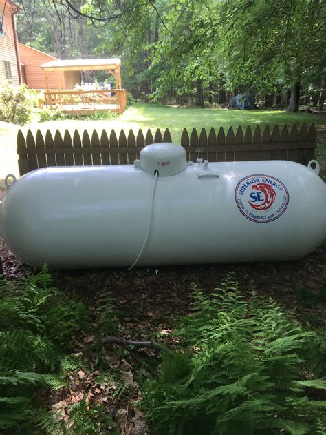 What propane tank sizes does Blue Flame install? 120-gallon or 250-gallon tanks. These tanks typically store fuel for people who use a significant amount of propane but not for home heating. They may use it for stoves, clothes dryers, water heaters, space heaters, generators or fireplaces. 325-gallon or 500-gallon tanks. 