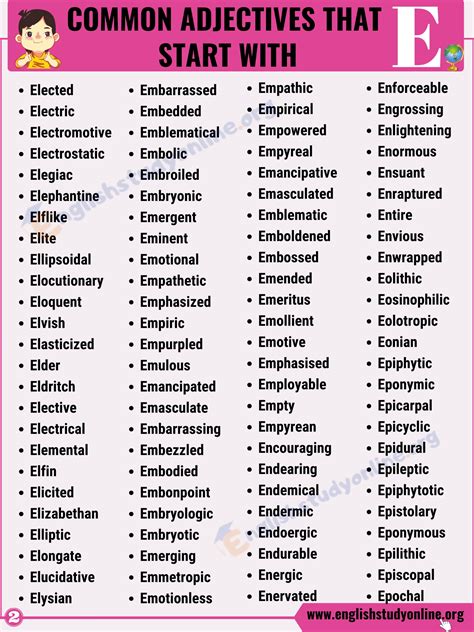 1200+ Adjectives That Start with E with Useful Examples English Study